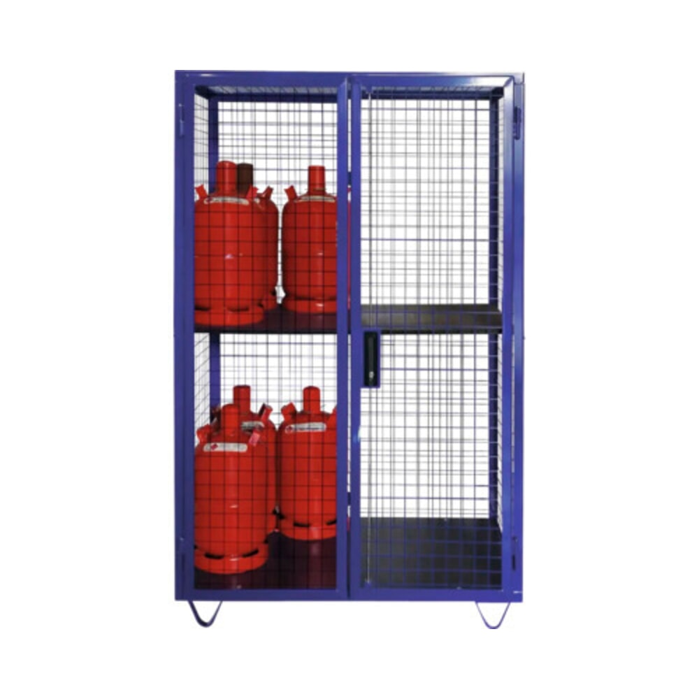 N° de l'image du produit 2 : Armoire grillagée pour bouteilles de gaz ,porte à doubles battants, pieds, H x l x P 1 970 x 1 250 x 800 mm