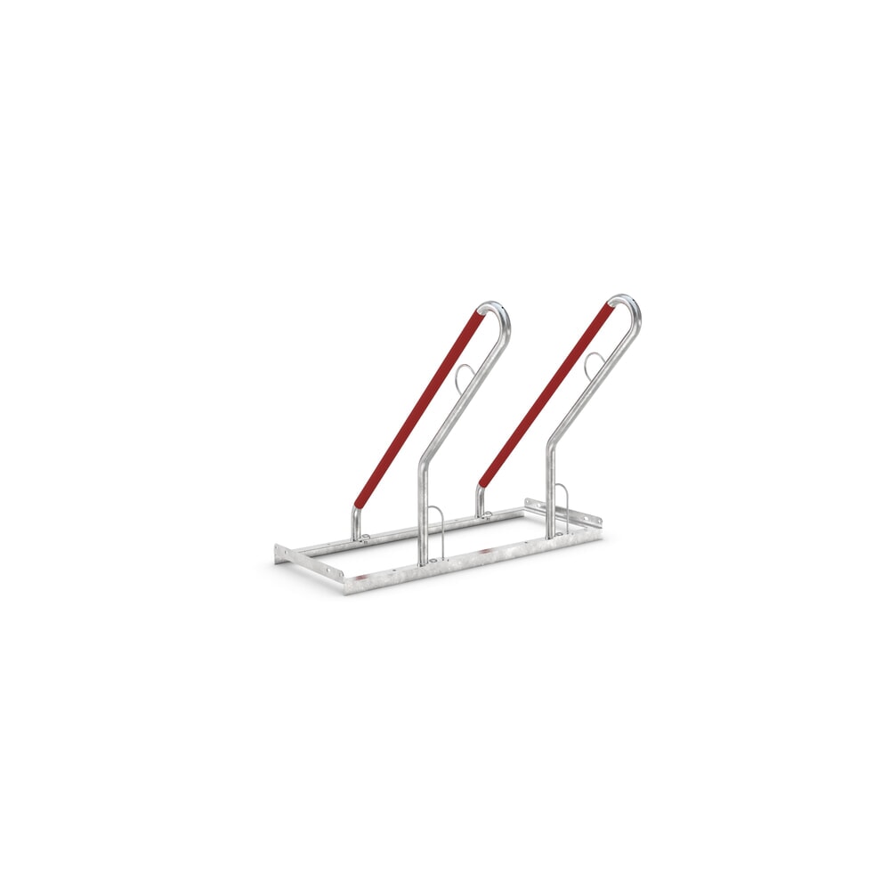 Illustration du produit: Parc à vélos wsm® 0500 XBF, à cheviller, galvanisé à chaud, unilatéral, 2 places, écart entre les roues 500 mm