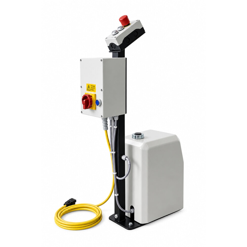 N° de l'image du produit 4 : Table élévatrice à ciseaux plats FLEXLIFT, structure fermée, capacité de charge 600 kg, plate-forme de 1 400 x 900 mm, 230 V