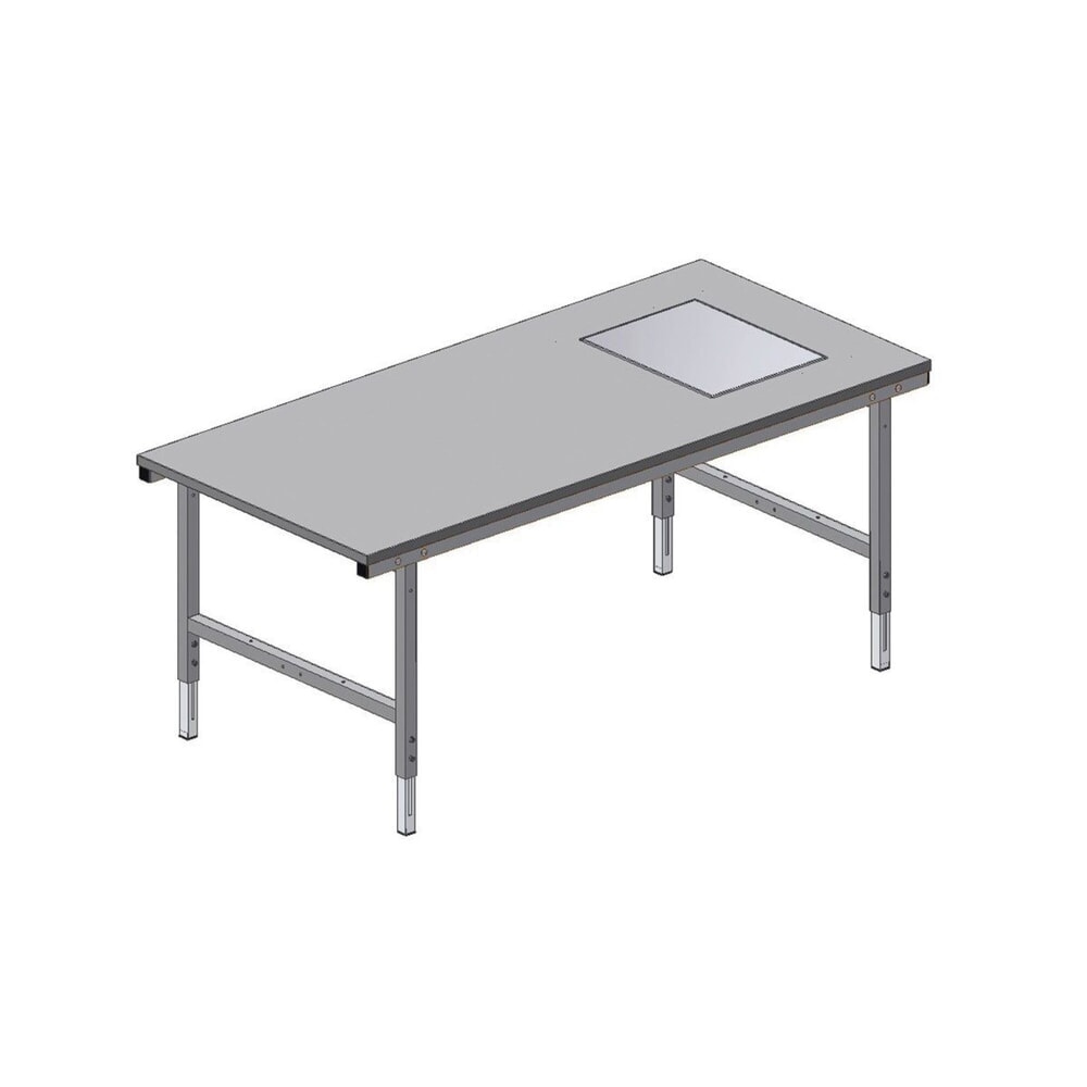N° de l'image du produit 8 : Rocholz Table d’emballage SYSTEM 2000 réglable manuellement en hauteur avec balance jusqu’à 60 kg, non soumise à l’homologation métrologique, H x l x P 690-960 x 2 000 x 920 mm