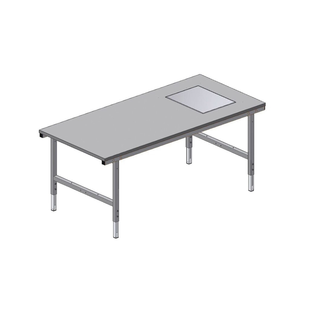 N° de l'image du produit 8 : Rocholz Table d’emballage SYSTEM 2000 réglable manuellement en hauteur avec balance jusqu’à 60 kg, non soumise à l’homologation métrologique, H x l x P 690-960 x 2 000 x 920 mm