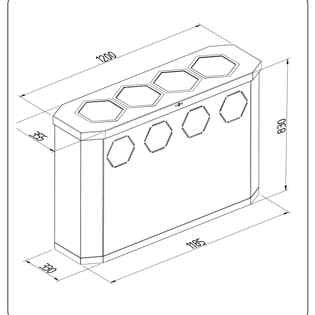 N° de l'image du produit 2 : Conteneur à déchets stumpf®, Sixco 4 swing gris clair