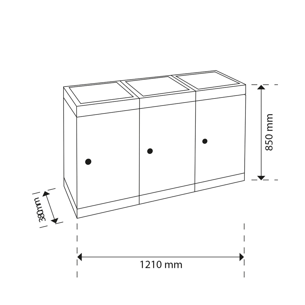N° de l'image du produit 5 : Collecteur de déchets stumpf®, 3x 30 litres, multicolore