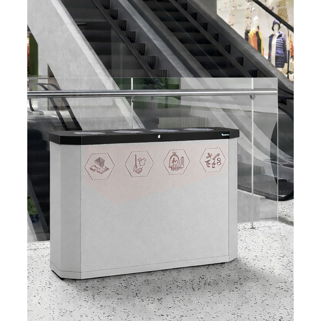 N° de l'image du produit 3 : Conteneur à déchets stumpf®, Sixco 4 swing gris clair