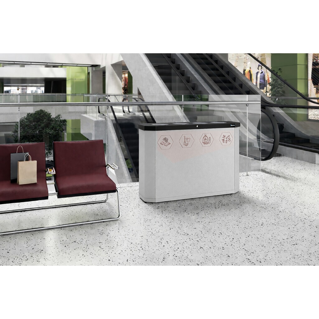 Conteneur à déchets stumpf®, Sixco 4 swing gris clair N° de l'image du produit 4 : Conteneur à déchets stumpf®, Sixco 4 swing gris clair