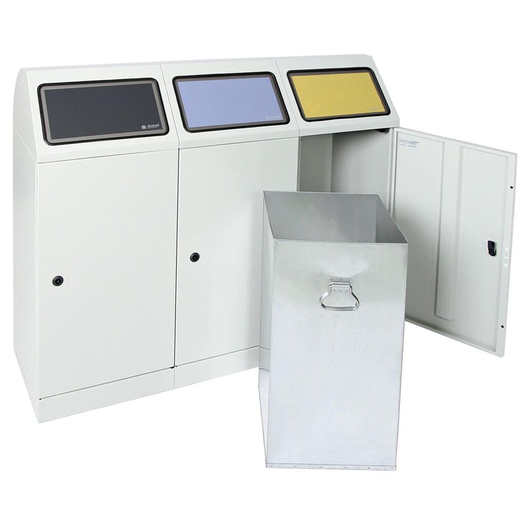 Collecteur de recyclage stumpf®, 3x 70 litres, avec porte battante et cuve intérieure N° de l'image du produit 7 : Collecteur de recyclage stumpf®, 3x 70 litres, avec porte battante et cuve intérieure