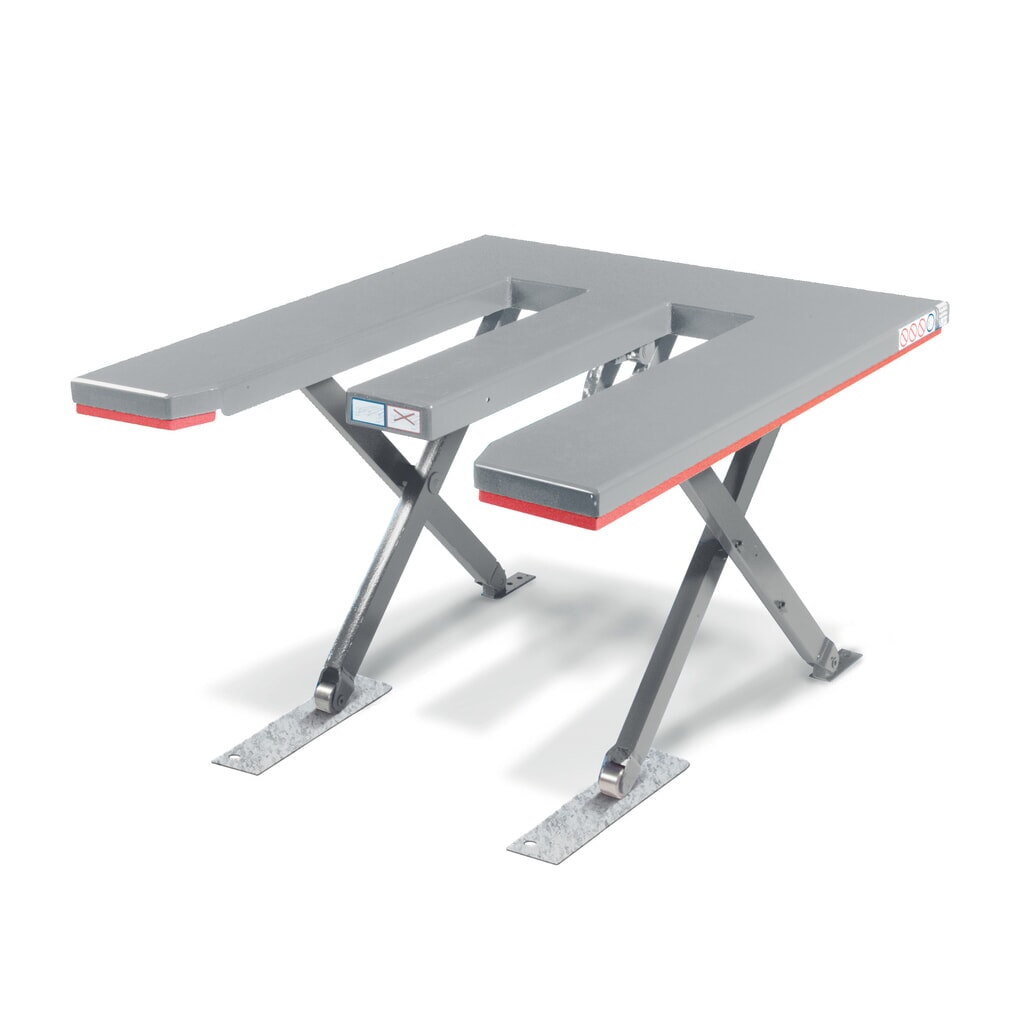 Table élévatrice à ciseaux plats FLEXLIFT, en forme de E, capacité de charge 600 kg, plate-forme de 1 350 x 1 150 mm, 230 V Illustration du produit: Table élévatrice à ciseaux plats FLEXLIFT, en forme de E, capacité de charge 600 kg, plate-forme de 1 350 x 1 150 mm, 230 V