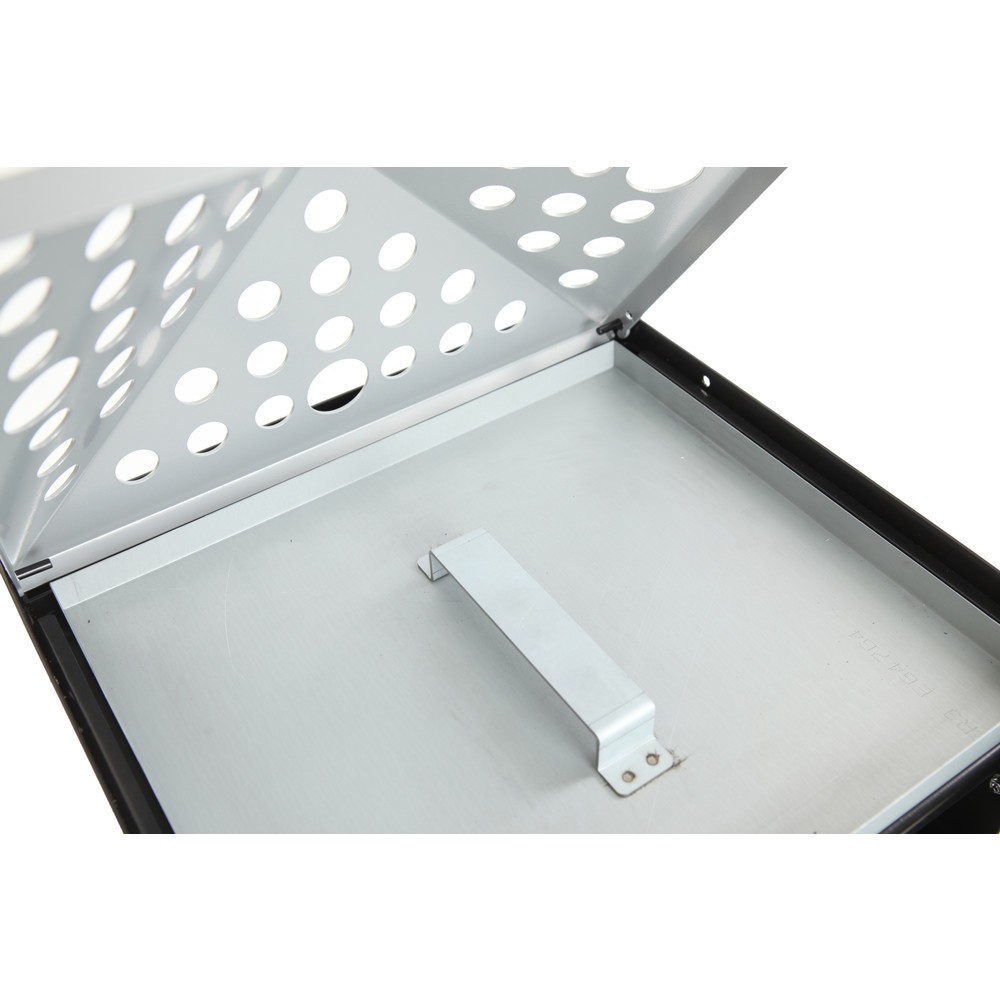 Numéro de l'image du produit 6: Poubelle-cendrier Pyramide, carrée, contenant de base en acier inoxydable, 70 litres, noir
