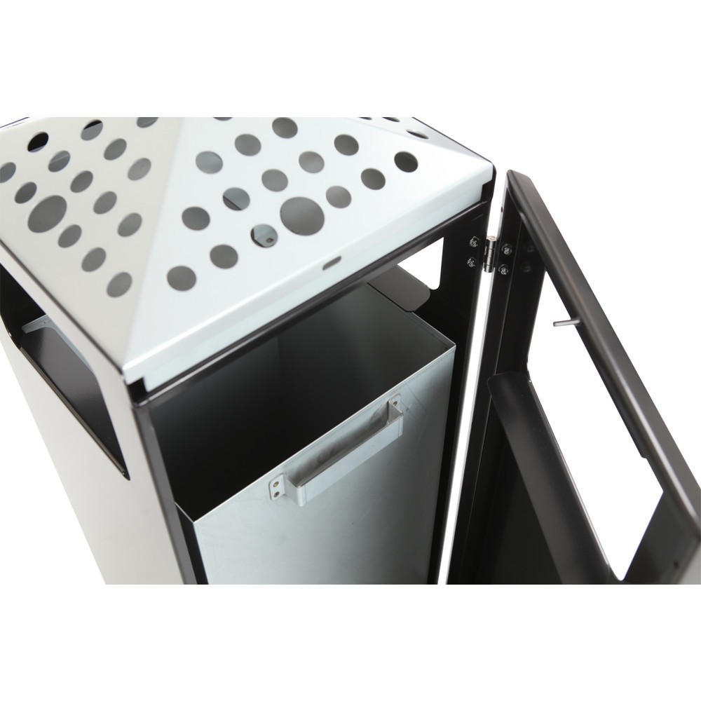 Numéro de l'image du produit 8: Poubelle-cendrier Pyramide, carrée, contenant de base en acier inoxydable, 70 litres, noir