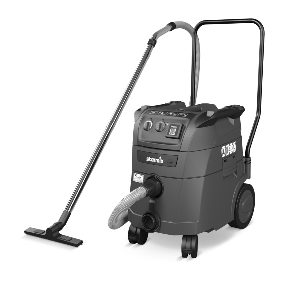 Aspirateur eau et poussières starmix iPulse, classe de poussières L, châssis mobile basculant, 1 600 W, 35 l Illustration du produit: Aspirateur eau et poussières starmix iPulse, classe de poussières L, châssis mobile basculant, 1 600 W, 35 l