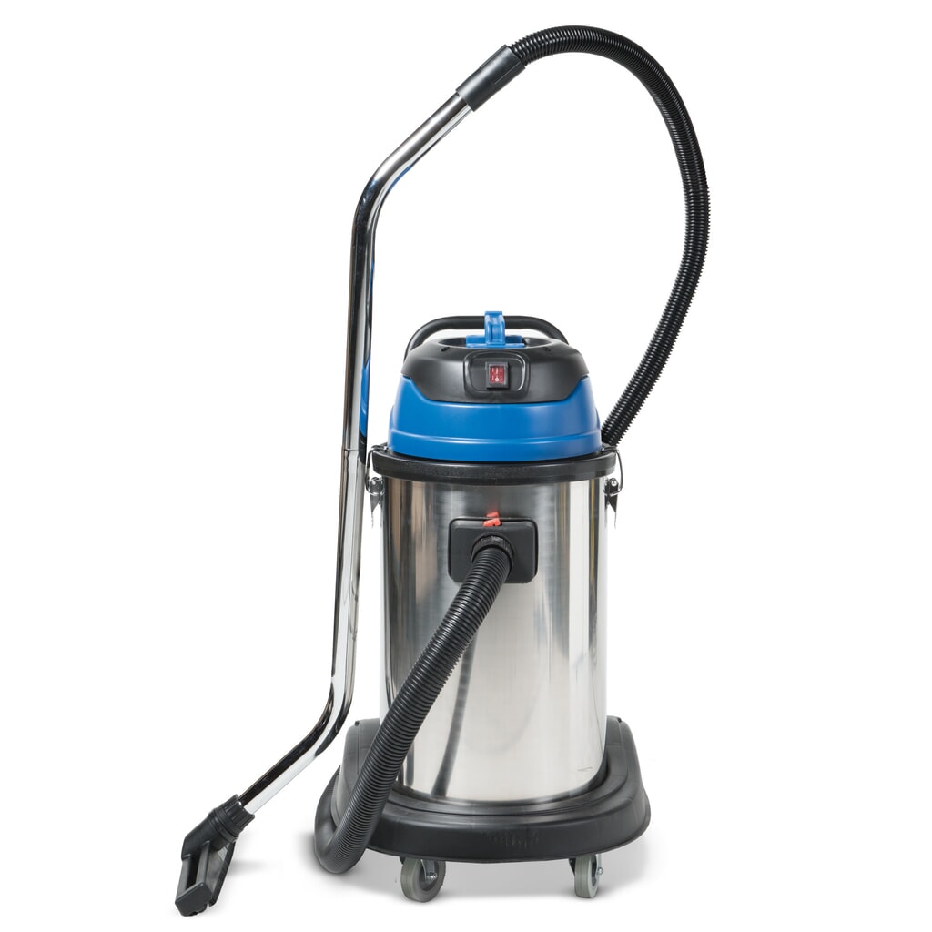 Aspirateur industriel HEMMDAL, eau + poussière, cuve en acier inoxydable, 1 500 W, 30 l, châssis basculant, dossier de poussée Illustration du produit: Aspirateur industriel HEMMDAL, eau + poussière, cuve en acier inoxydable, 1 500 W, 30 l, châssis basculant, dossier de poussée