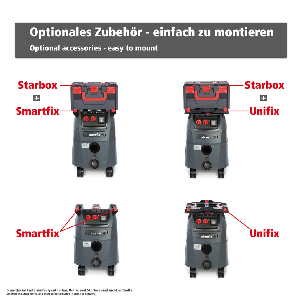 Aspirateur industriel starmix iPulse, classe de poussières M, châssis mobile basculant, 1 600 W, 35 l N° de l'image du produit 9 : Aspirateur industriel starmix iPulse, classe de poussières M, châssis mobile basculant, 1 600 W, 35 l