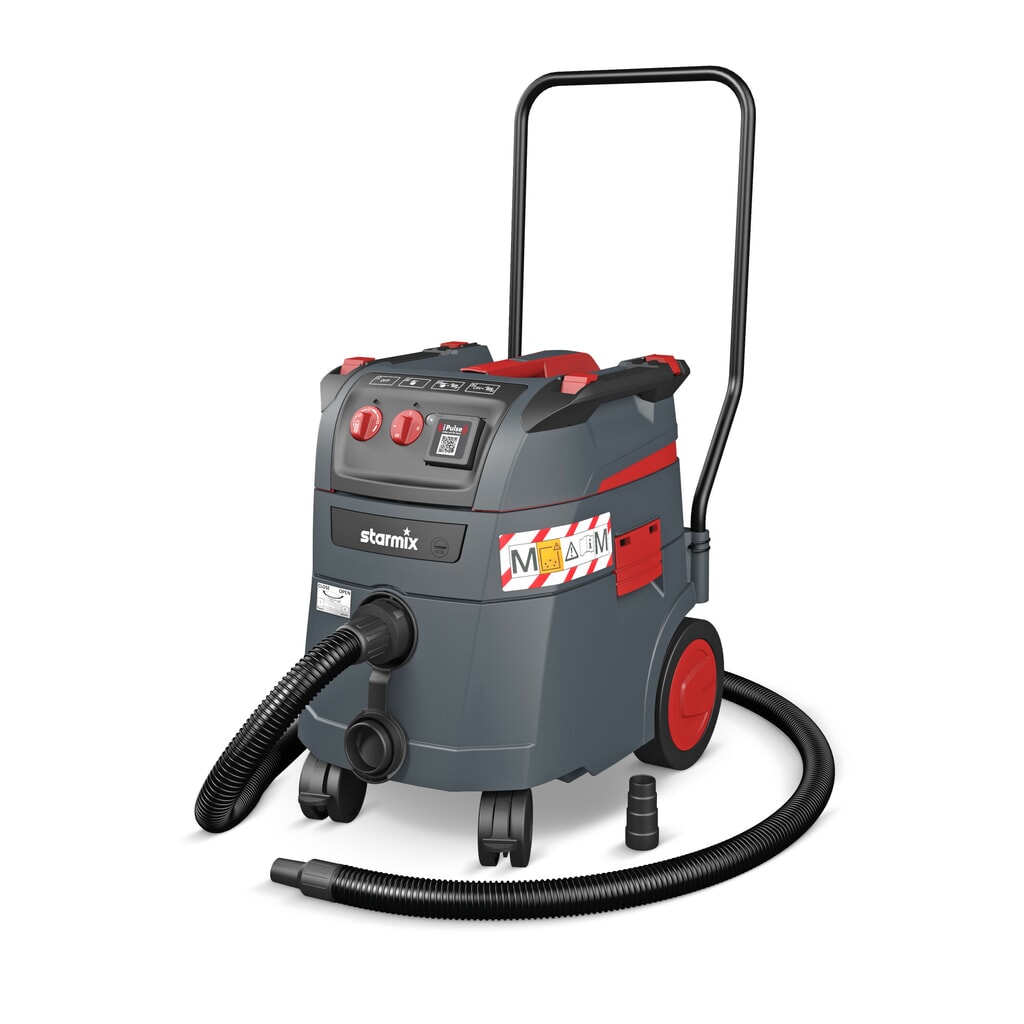 Aspirateur industriel starmix iPulse, classe de poussières M, châssis mobile basculant, 1 600 W, 35 l Illustration du produit: Aspirateur industriel starmix iPulse, classe de poussières M, châssis mobile basculant, 1 600 W, 35 l