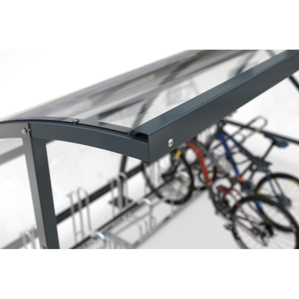 Numéro de l'image du produit 2: Abri wsm® BAMBERG en arc de cercle, largeur 20 550 mm, gris anthracite