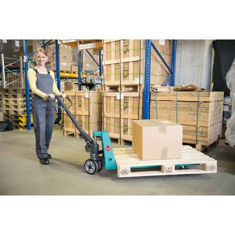 N° de l'image du produit 16 : Transpalette manuel Ameise® PTM 2.5 avec levée rapide, capacité de charge 2&nbsp;500&nbsp;kg, longueur de fourche 1&nbsp;150&nbsp;mm, caoutchouc plein&nbsp;/&nbsp;polyuréthane, galets tandem