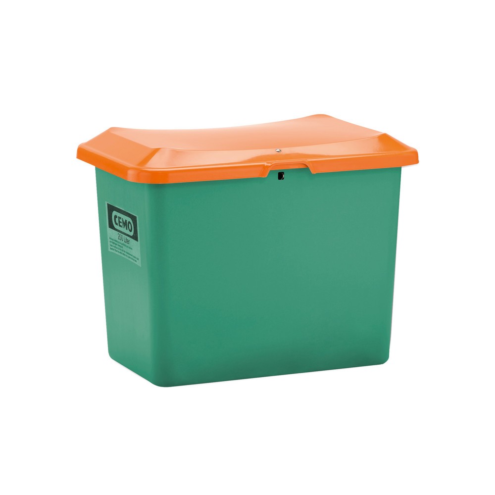 Numéro de l'image du produit 1: Bac à sel CEMO, gris/orange, 400 litres, avec entrées de fourche