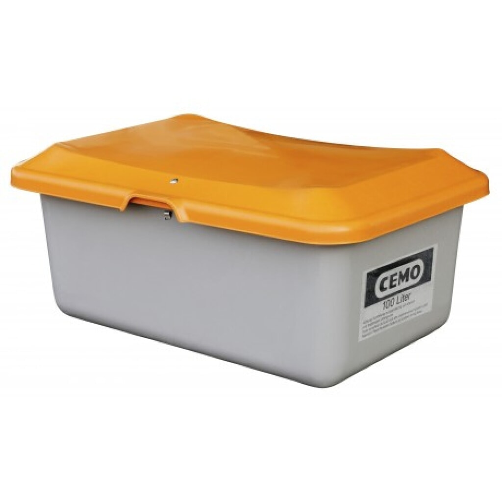 Bac à sel CEMO, gris/orange, 100 litres N° de l'image du produit 1 : Bac à sel CEMO, gris/orange, 100 litres