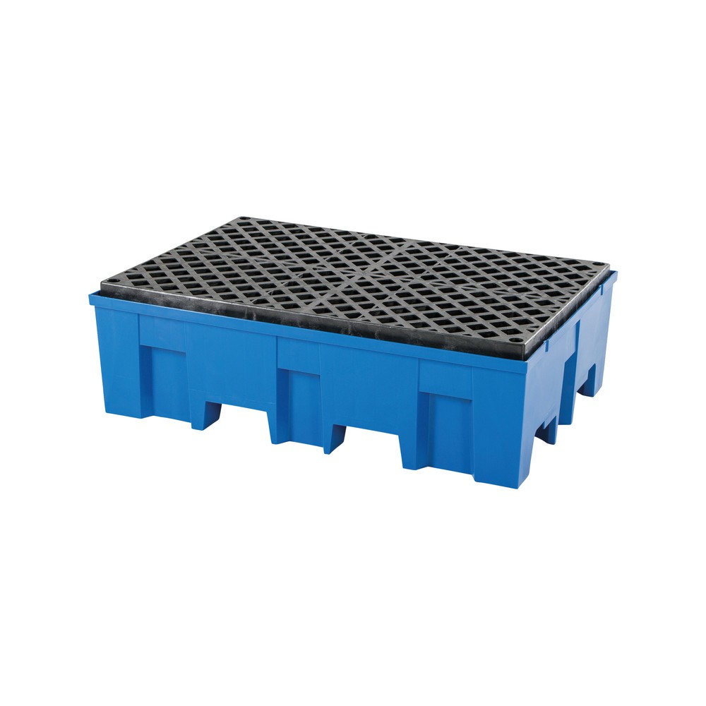 Numéro de l'image du produit 1: Bac collecteur asecos® en PE, 2x 200 l, HxIxP 350 x 865 x 1 245 mm, grille en PE