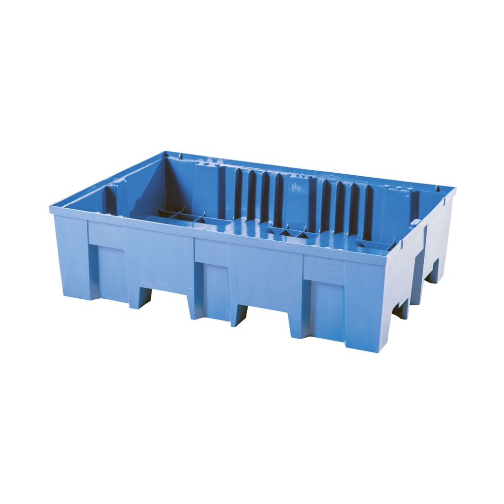 N° de l'image du produit 1 : asecos® bac de rétention en polyéthylène (PE) avec entrées de fourche, 1 x 200 l, H x l x P 350 x 865 x 1 245 mm, sans grille
