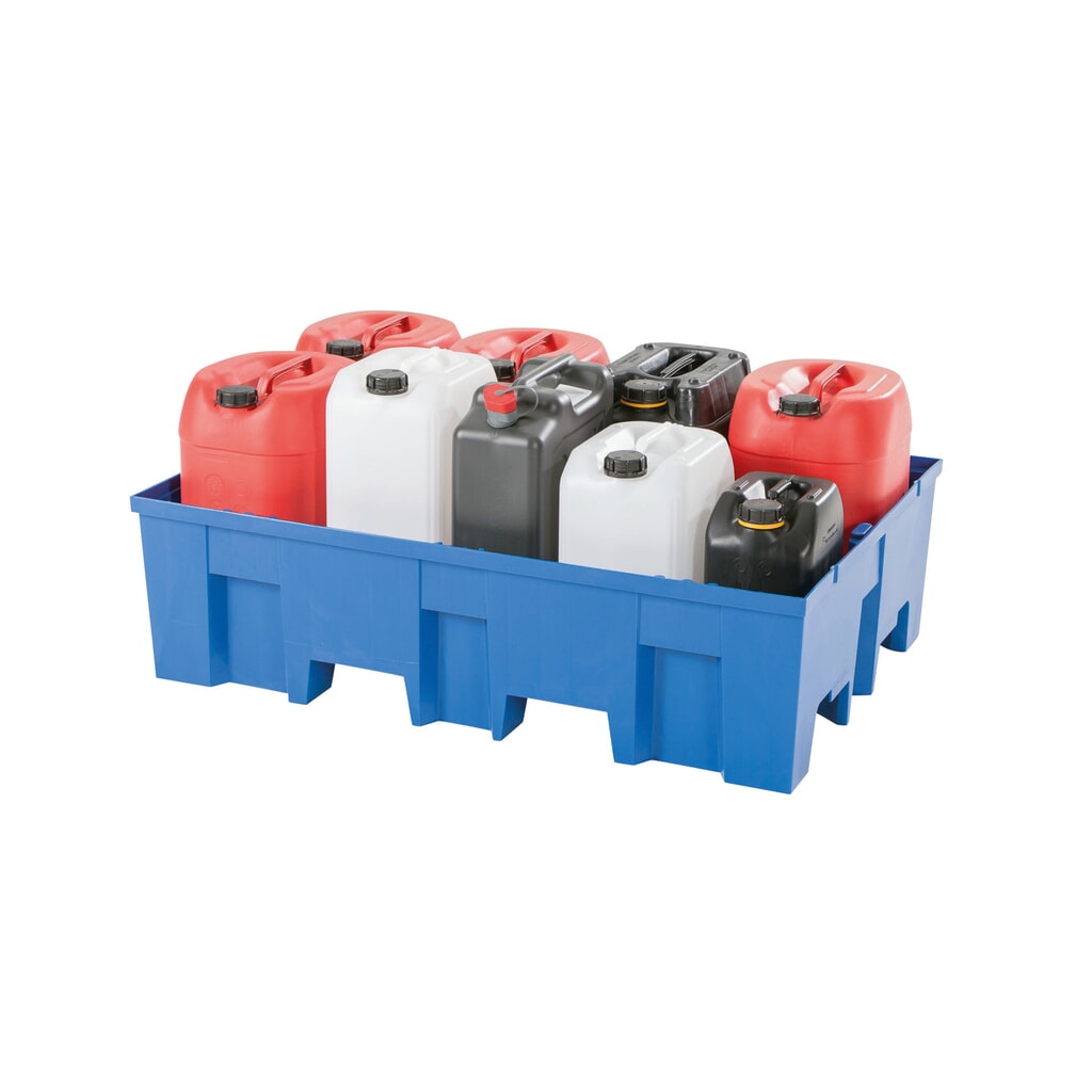 asecos® bac de rétention en polyéthylène (PE) avec entrées de fourche, 1 x 200 l, H x l x P 350 x 865 x 1 245 mm, sans grille N° de l'image du produit 2 : asecos® bac de rétention en polyéthylène (PE) avec entrées de fourche, 1 x 200 l, H x l x P 350 x 865 x 1 245 mm, sans grille