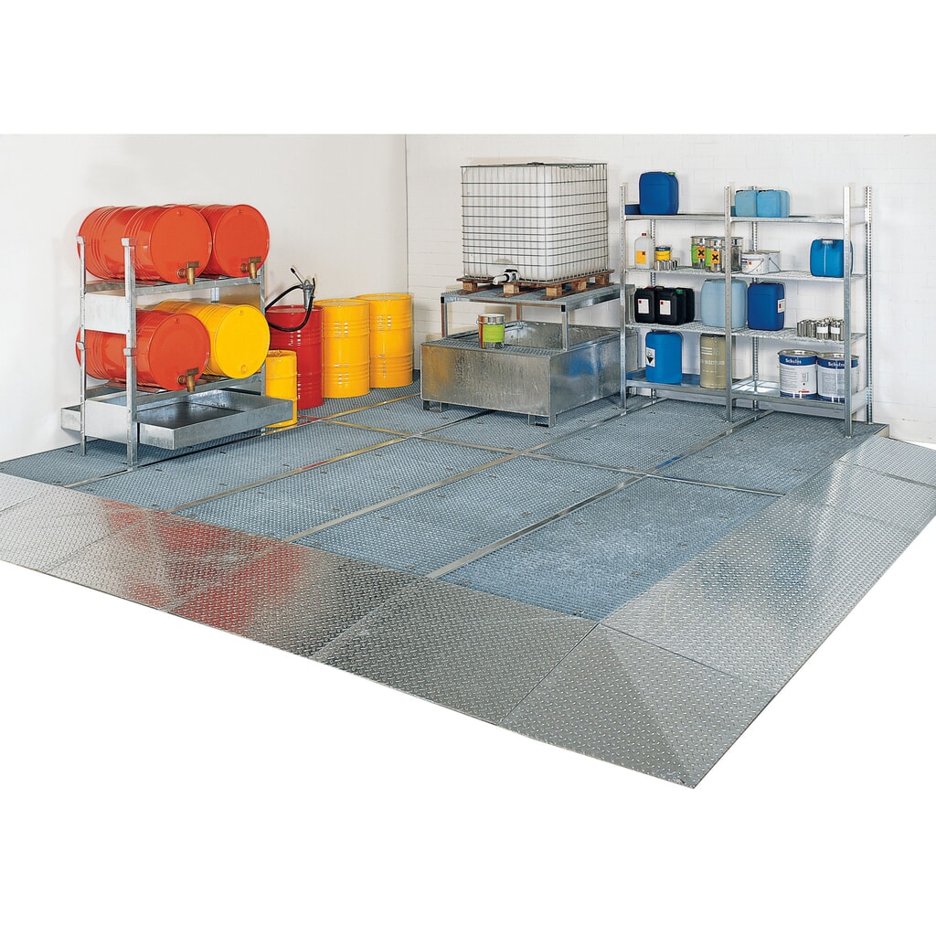 N° de l'image du produit 2 : Bac collecteur plat en acier, capacité de charge 6 500 kg/m², H x l x P 118 x 500 x 2 000 mm