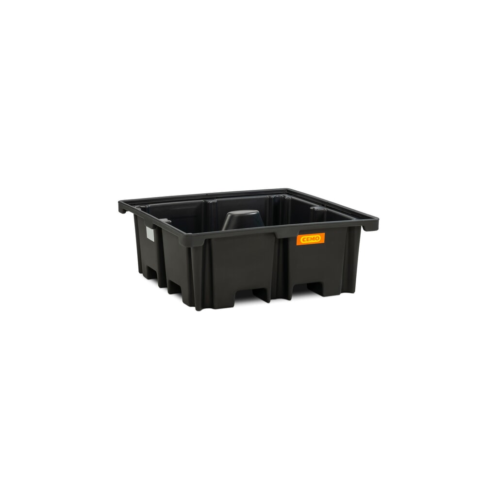 Bac collecteur pour palettes CEMO 400/4, pour 1 palette 1 200 x 1 200 mm, contenance 400 l, sans grille Illustration du produit: Bac collecteur pour palettes CEMO 400/4, pour 1 palette 1 200 x 1 200 mm, contenance 400 l, sans grille