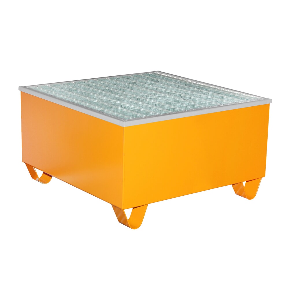 Bauer® bac de rétention en acier AW-1/polyéthylène (PE), peint, jaune-orange Illustration du produit: Bauer® bac de rétention en acier AW-1/polyéthylène (PE), peint, jaune-orange