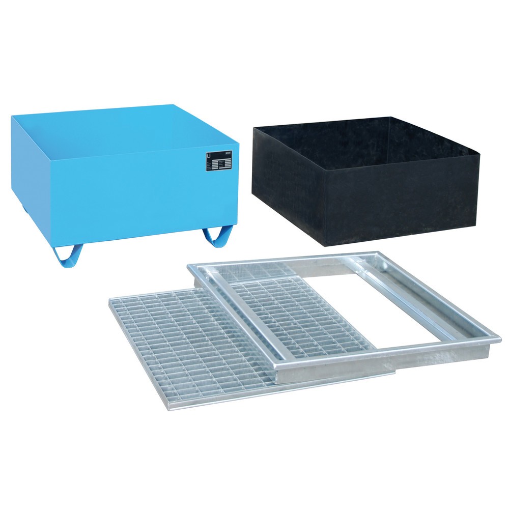 Numéro de l'image du produit 2: Bac de rétention Bauer® AW-1/PE, peint, bleu clair