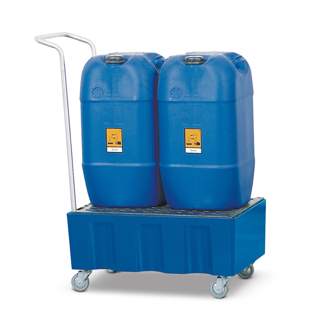 asecos® bac de rétention en polyéthylène (PE) pour fûts de 60 litres, mobile, H x l x P 330 x 725 x 525 mm, sans grille Illustration du produit: asecos® bac de rétention en polyéthylène (PE) pour fûts de 60 litres, mobile, H x l x P 330 x 725 x 525 mm, sans grille