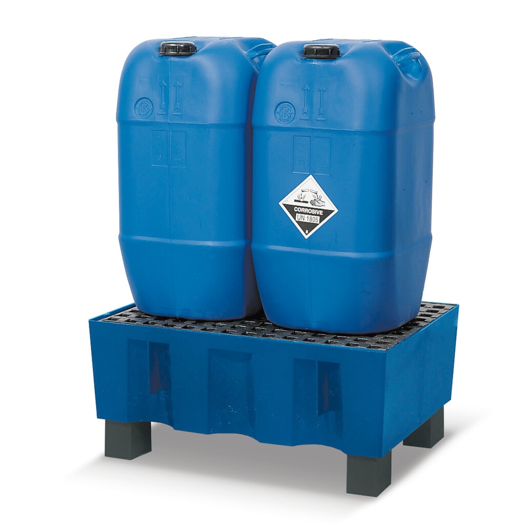 asecos® bac de rétention en polyéthylène (PE) pour fûts de 60 litres, avec pieds de support, H x l x P 330 x 725 x 525 mm, sans grille Illustration du produit: asecos® bac de rétention en polyéthylène (PE) pour fûts de 60 litres, avec pieds de support, H x l x P 330 x 725 x 525 mm, sans grille