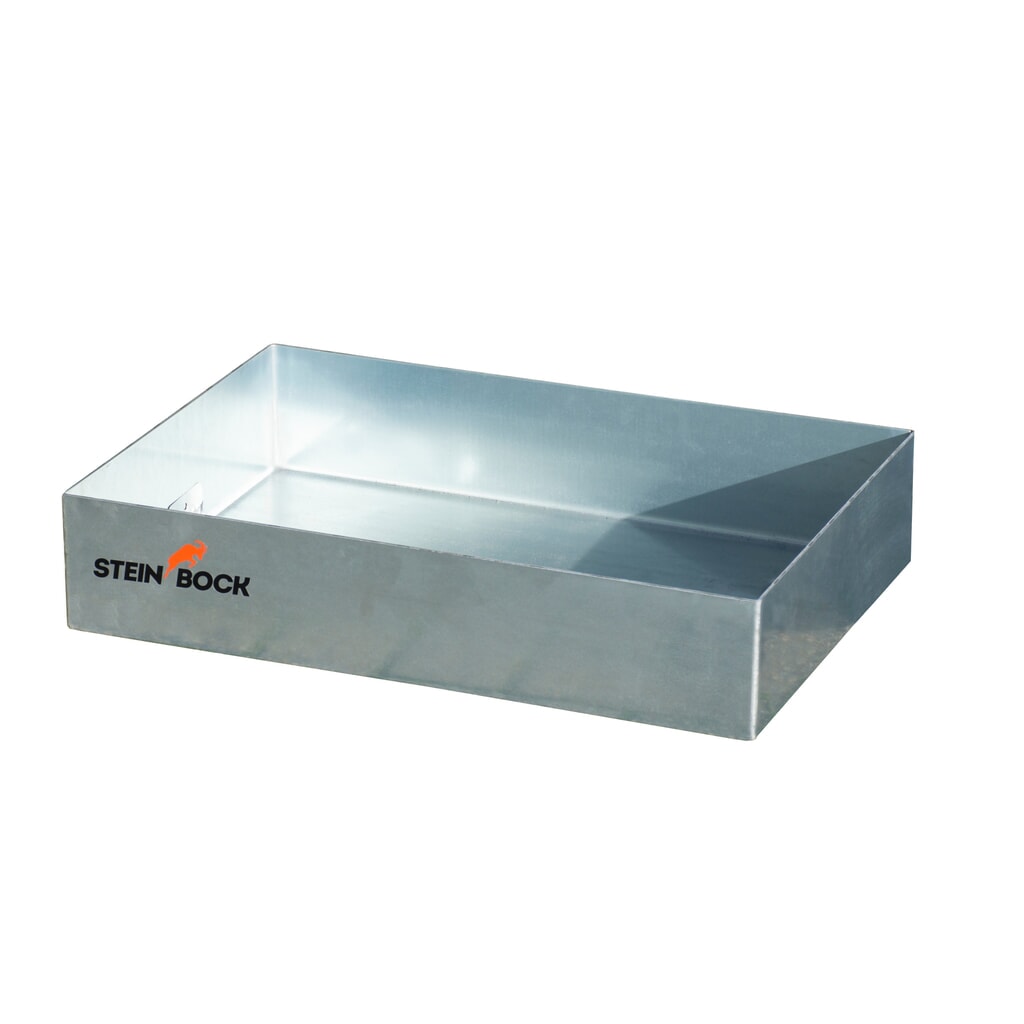 Steinbock® bac de rétention pour petits récipients sur palettes en acier, galvanisé, H x l x P 120 x 600 x 400 mm, contenance 22 litres Illustration du produit: Steinbock® bac de rétention pour petits récipients sur palettes en acier, galvanisé, H x l x P 120 x 600 x 400 mm, contenance 22 litres
