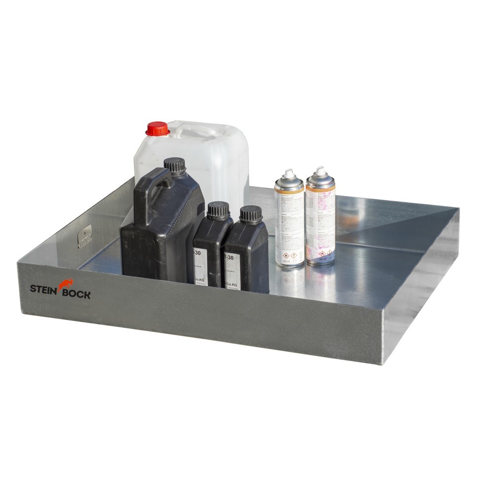 Numéro de l'image du produit 2: Bac de rétention pour petits bidons, en acier, pour palettes, HxlxP 120 x 600 x 800 mm
