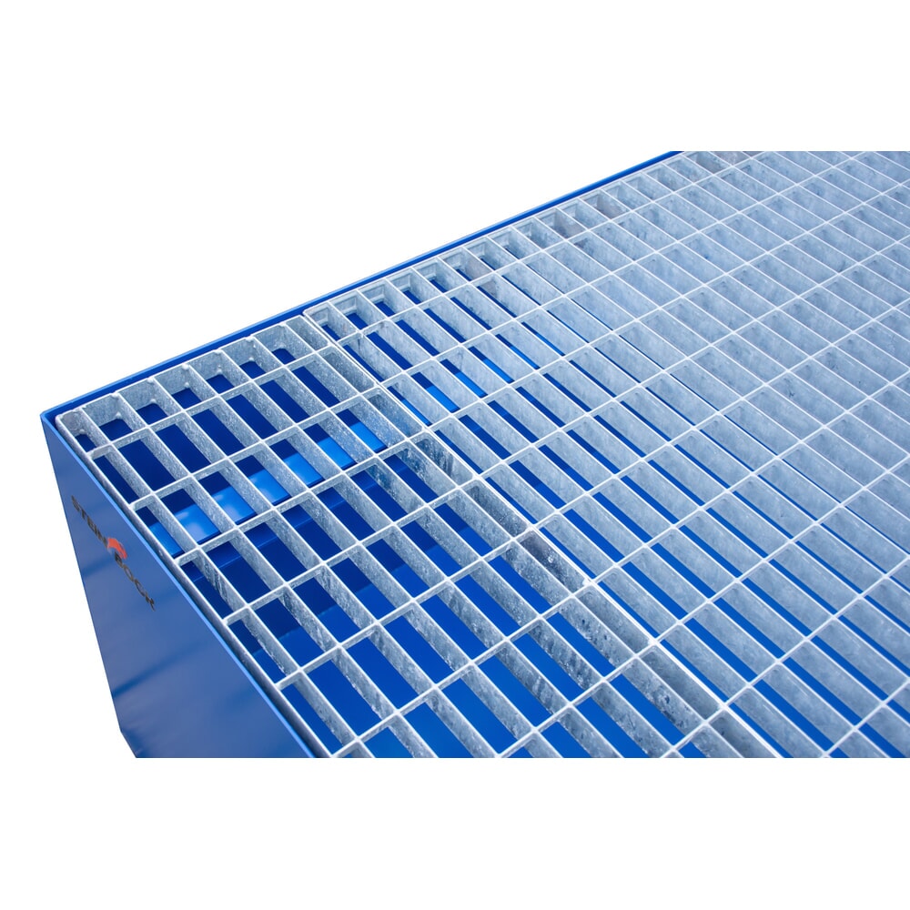 Numéro de l'image du produit 4: Bac de rétention Steinbock® en acier pour 2 cuves KTC/IBC, bleu