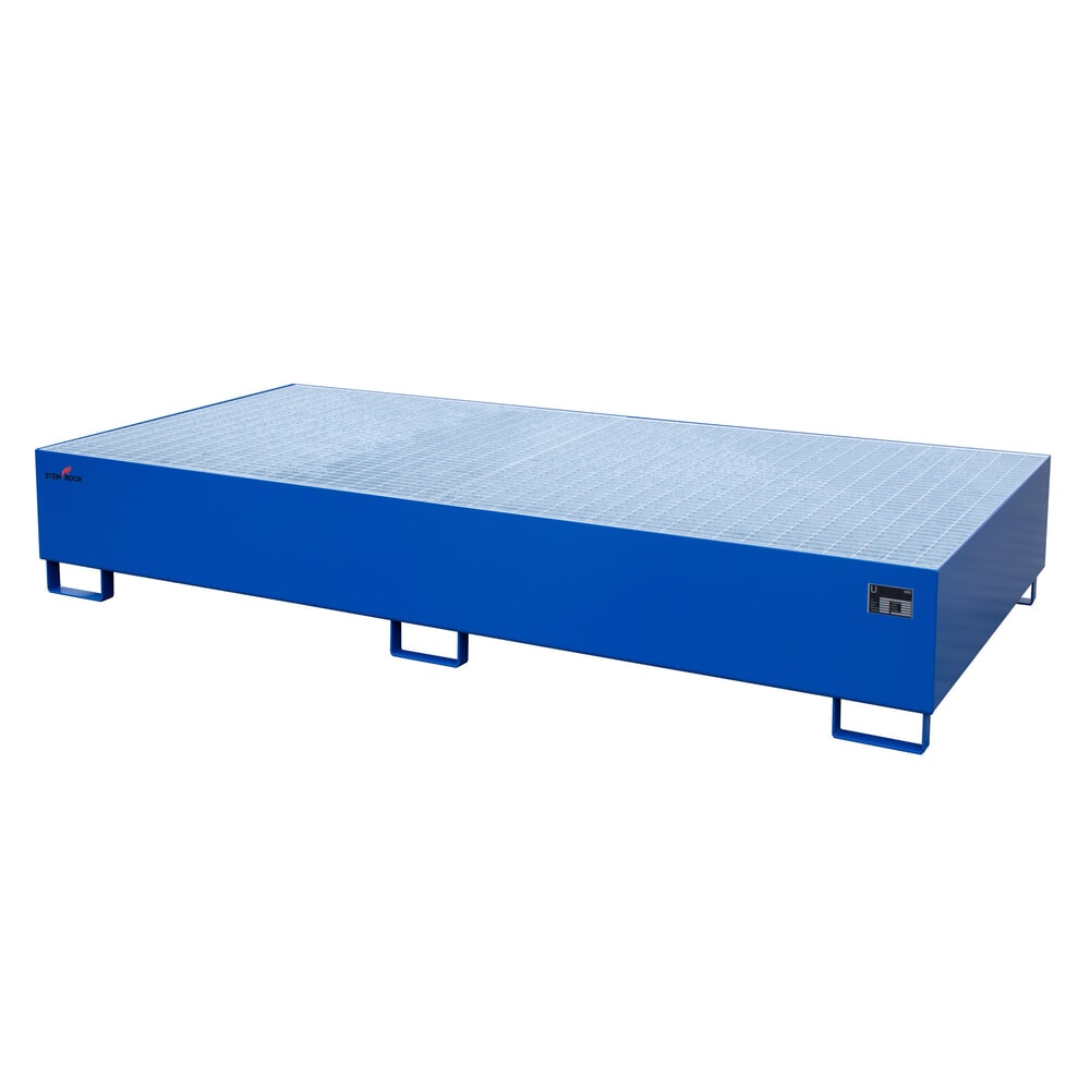 Numéro de l'image du produit 1: Bac de rétention Steinbock® en acier pour 2 cuves KTC/IBC, bleu