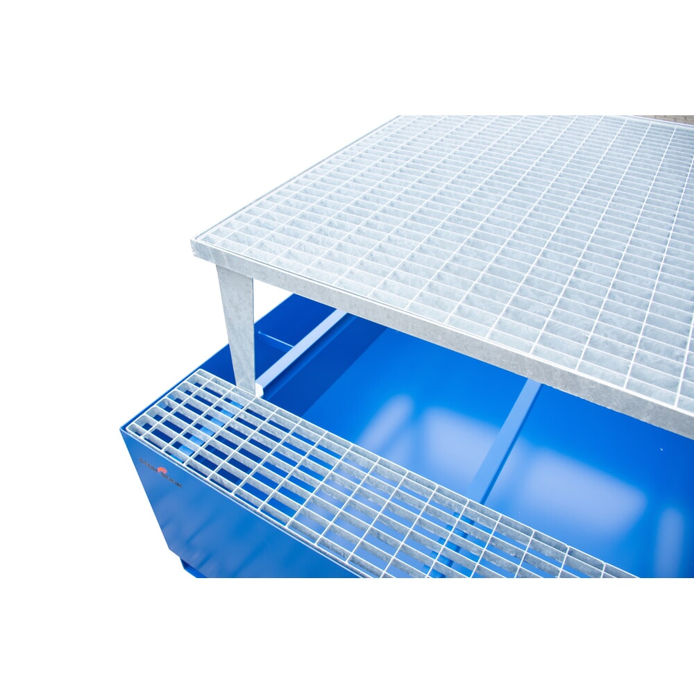 Numéro de l'image du produit 3: Bac de rétention Steinbock® en acier pour 1 cuve KTC/IBC, avec kit de remplissage, bleu