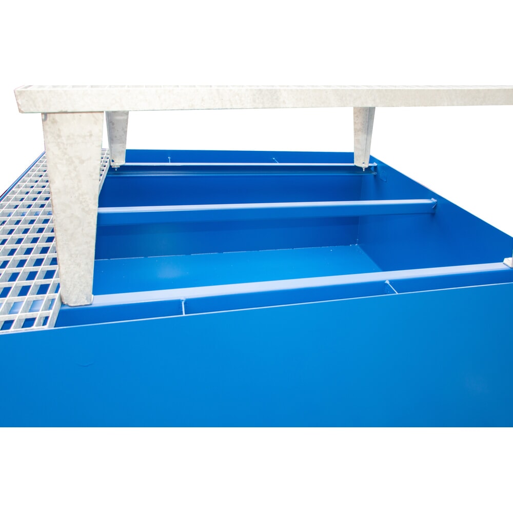 Numéro de l'image du produit 7: Bac de rétention Steinbock® en acier pour 1 cuve KTC/IBC, avec kit de remplissage, bleu