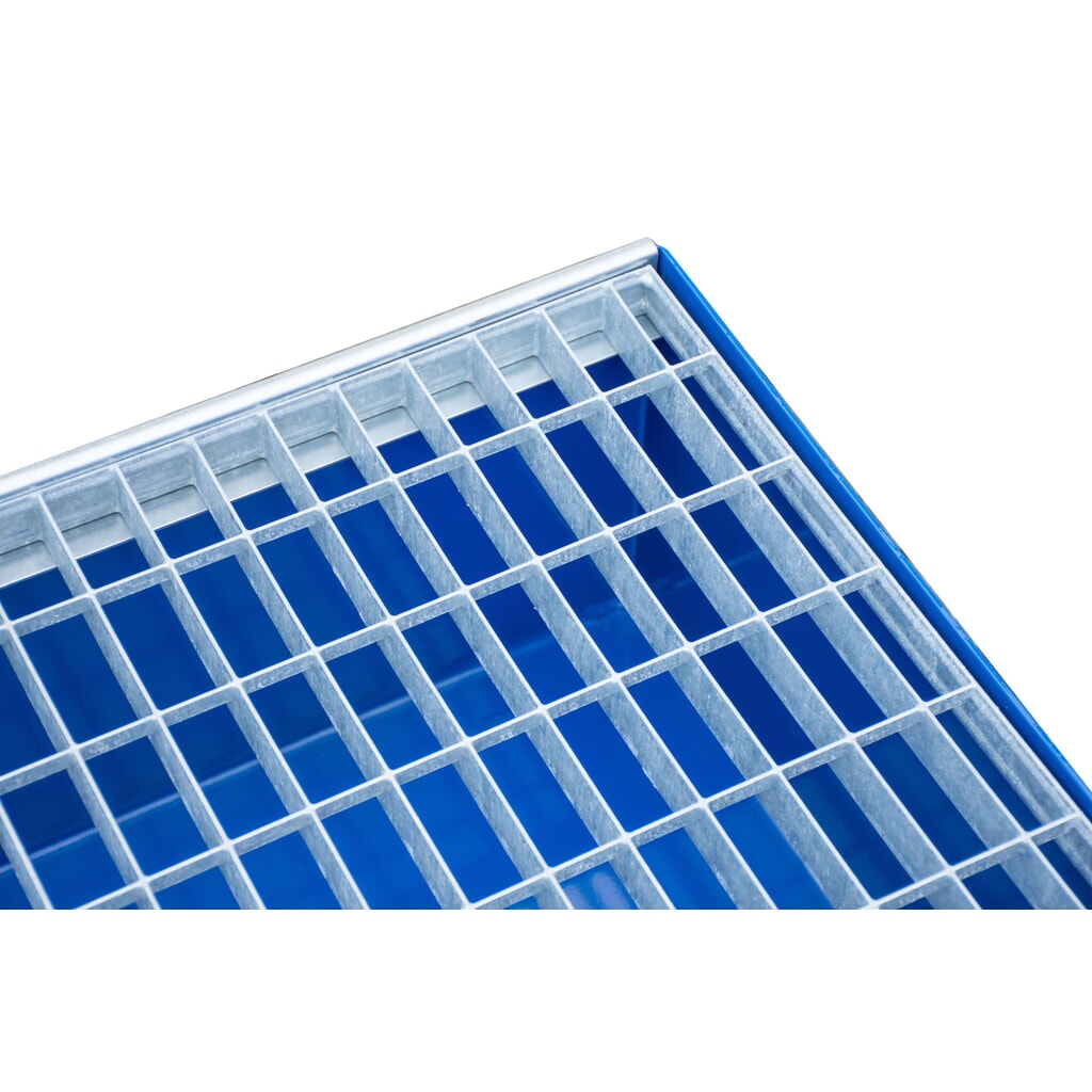 N° de l'image du produit 5 : Steinbock® bac de rétention , 4 x 200 l, H x l x P 285 x 1 200 x 1 200 mm, grille incluse, bleu