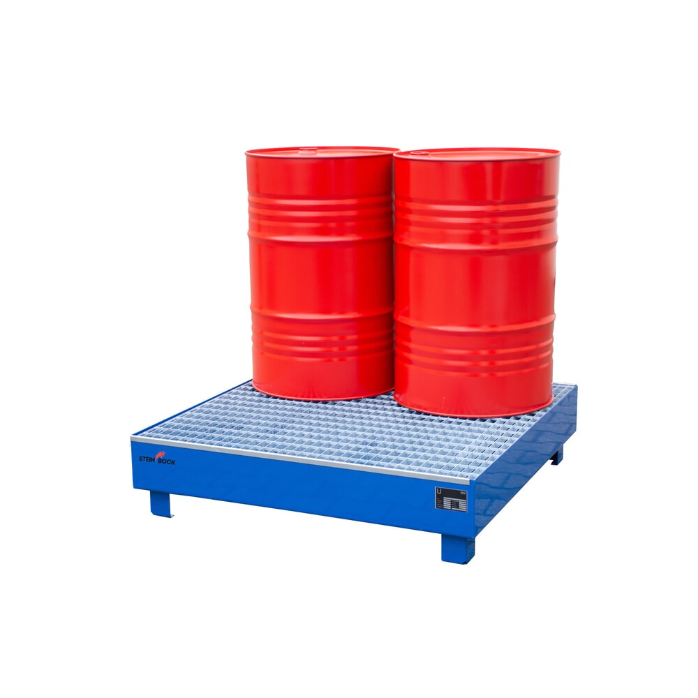 Numéro de l'image du produit 6: Bac collecteur Steinbock®, 4x 200 l, H x l x P 285 x 1 200 x 1 200 mm, avec caillebotis, bleu