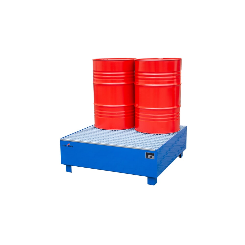 Numéro de l'image du produit 6: Bac collecteur Steinbock®, 4x 200 l, H x l x P 410 x 1 200 x 1 200 mm, avec caillebotis, bleu