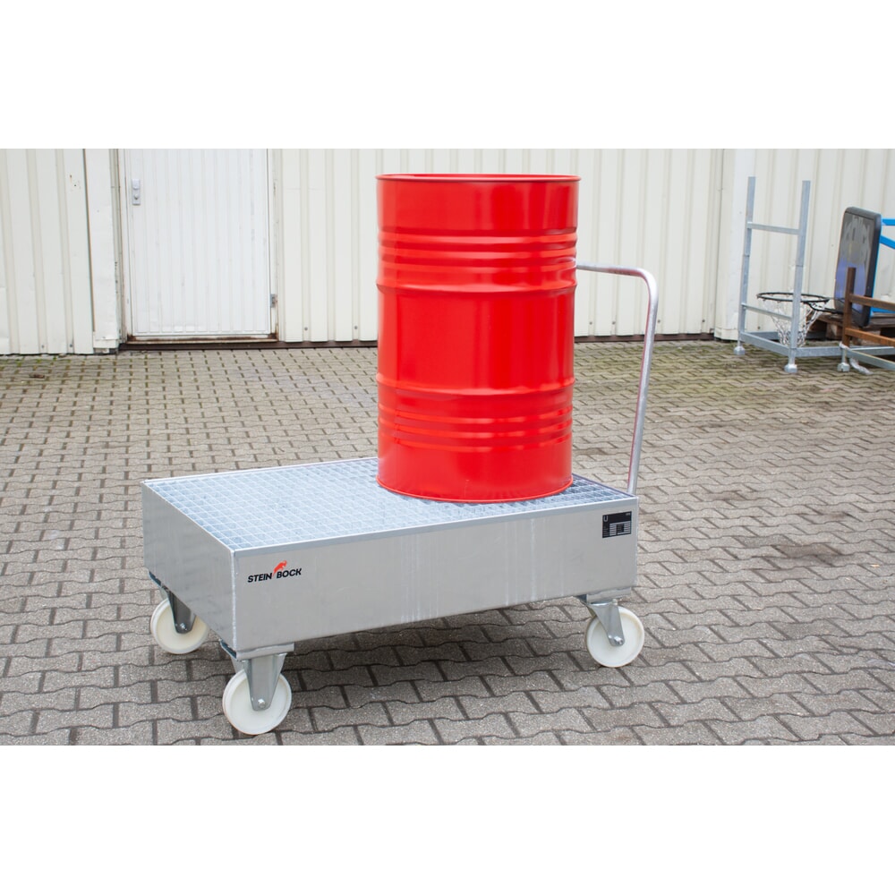 Numéro de l'image du produit 3: Bac de rétention Steinbock® pour fûts de 200 litres, mobile, galvanisé à chaud