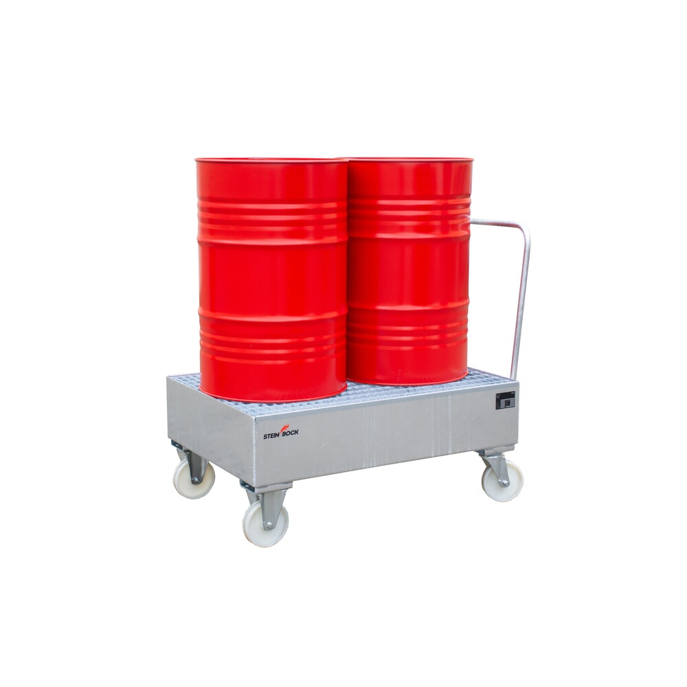 Numéro de l'image du produit 4: Bac de rétention Steinbock® pour fûts de 200 litres, mobile, galvanisé à chaud