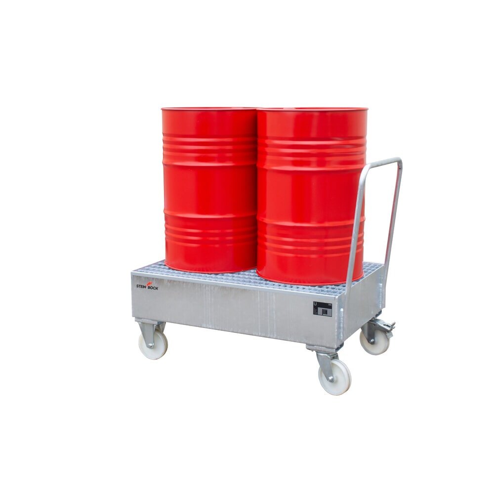 Numéro de l'image du produit 5: Bac de rétention Steinbock® pour fûts de 200 litres, mobile, galvanisé à chaud