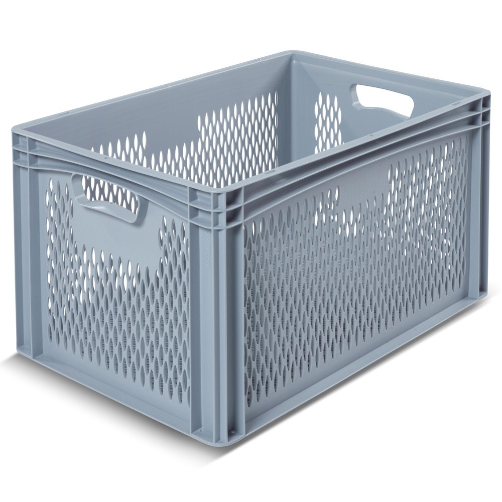 Illustration du produit: Bac Euro empilable BASIC, parois + fond perforés, 64,5 litres