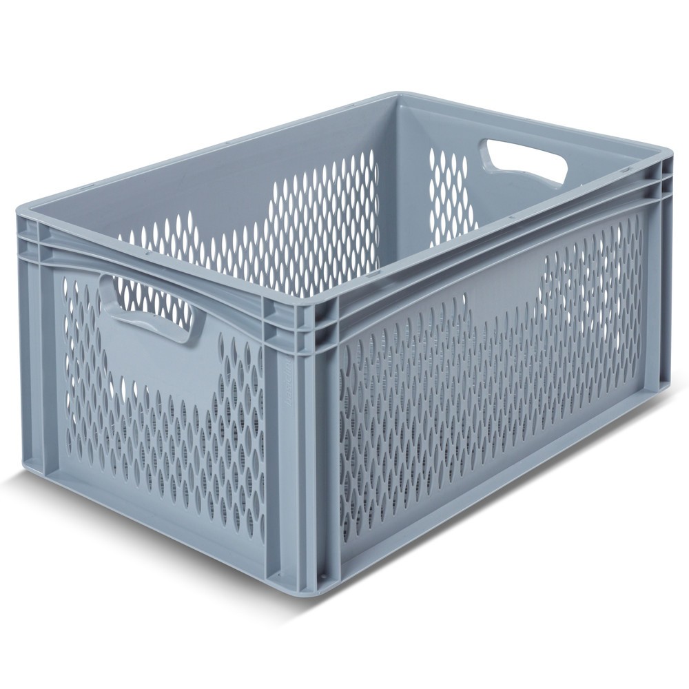 Illustration du produit: Bac Euro empilable BASIC, parois + fond perforés, 54,4 litres