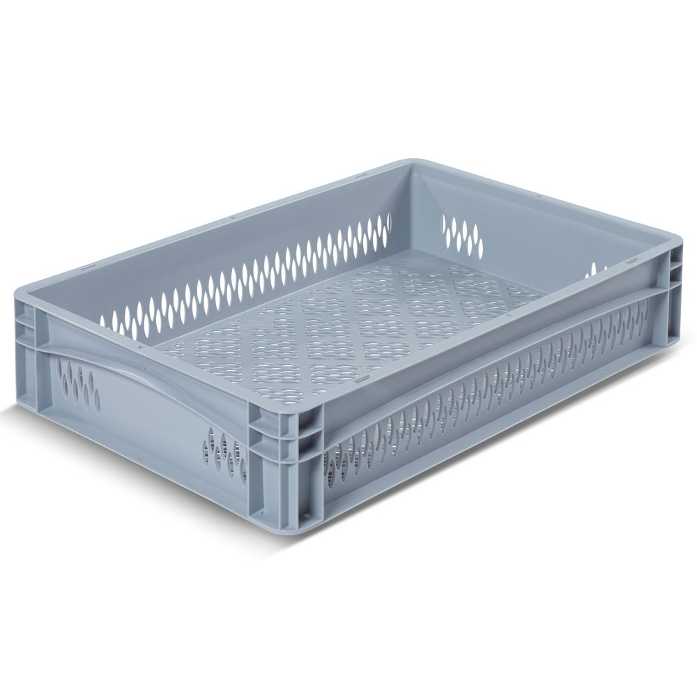 Illustration du produit: Bac Euro empilable BASIC, parois + fond perforés, 23,9 litres