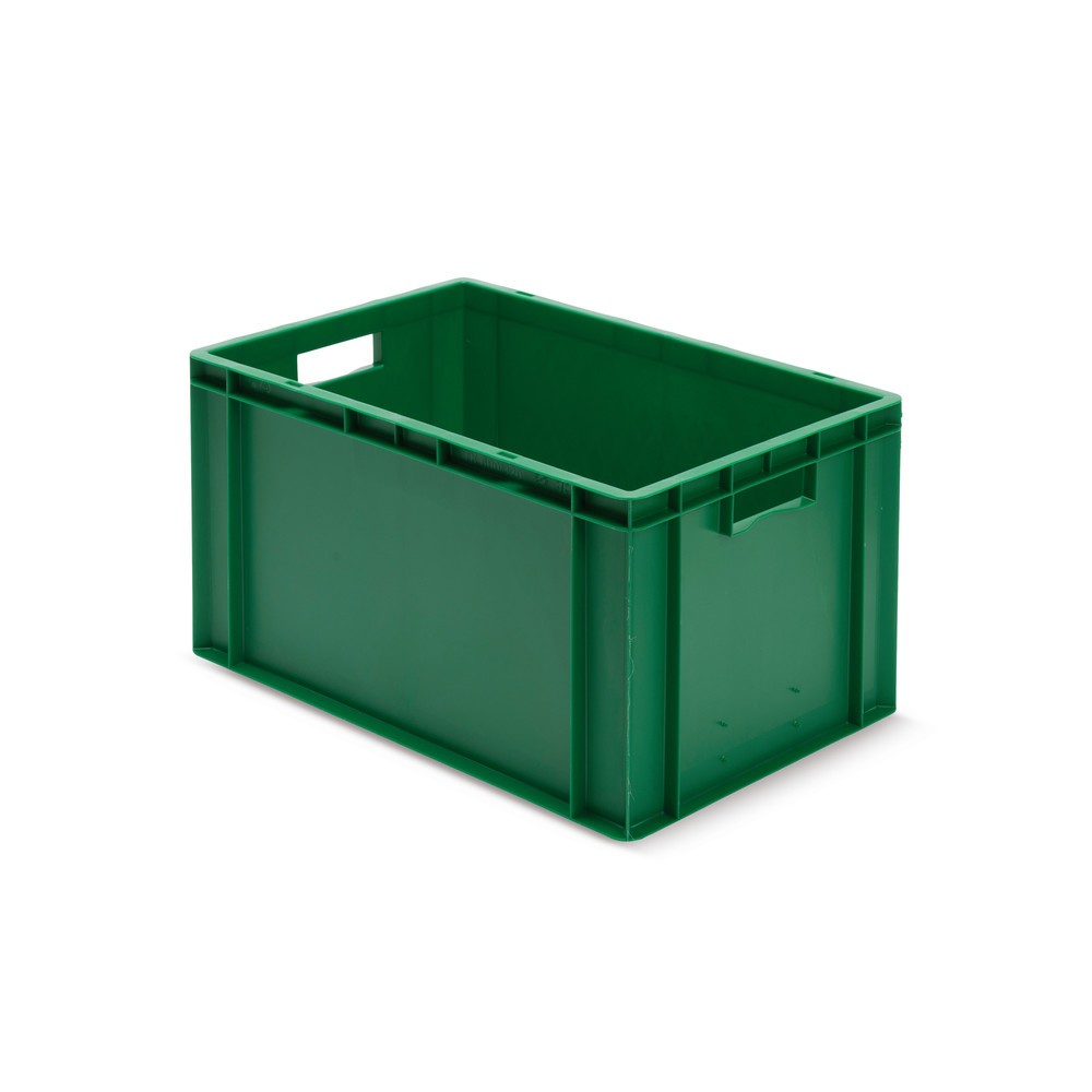 Numéro de l'image du produit 1: Bac Euro empilable, parois + fond fermés, 61 litres, vert, poignées