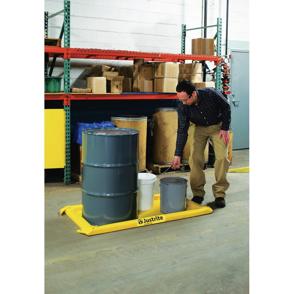 N° de l'image du produit 3 : Bac pliable Justrite en PVC, hauteur de paroi 50 mm, dimensions intérieures 0,6 x 1,2 m, capacité 38 l