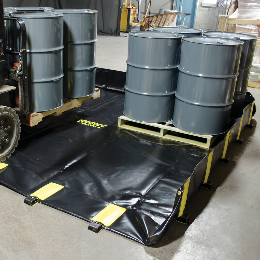 N° de l'image du produit 5 : Justrite® bac de rétention pliable en PVC QuickBerm®, capacité 2 820 l