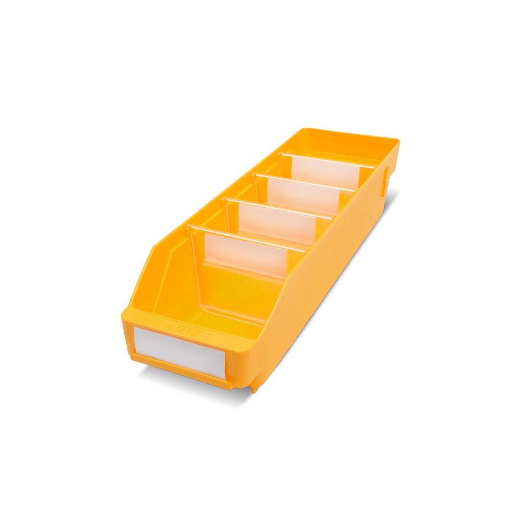 Bacs de rayonnage avec fenêtre de visualisation, l x P 120 x 400 mm, jaune Illustration du produit: Bacs de rayonnage avec fenêtre de visualisation, l x P 120 x 400 mm, jaune