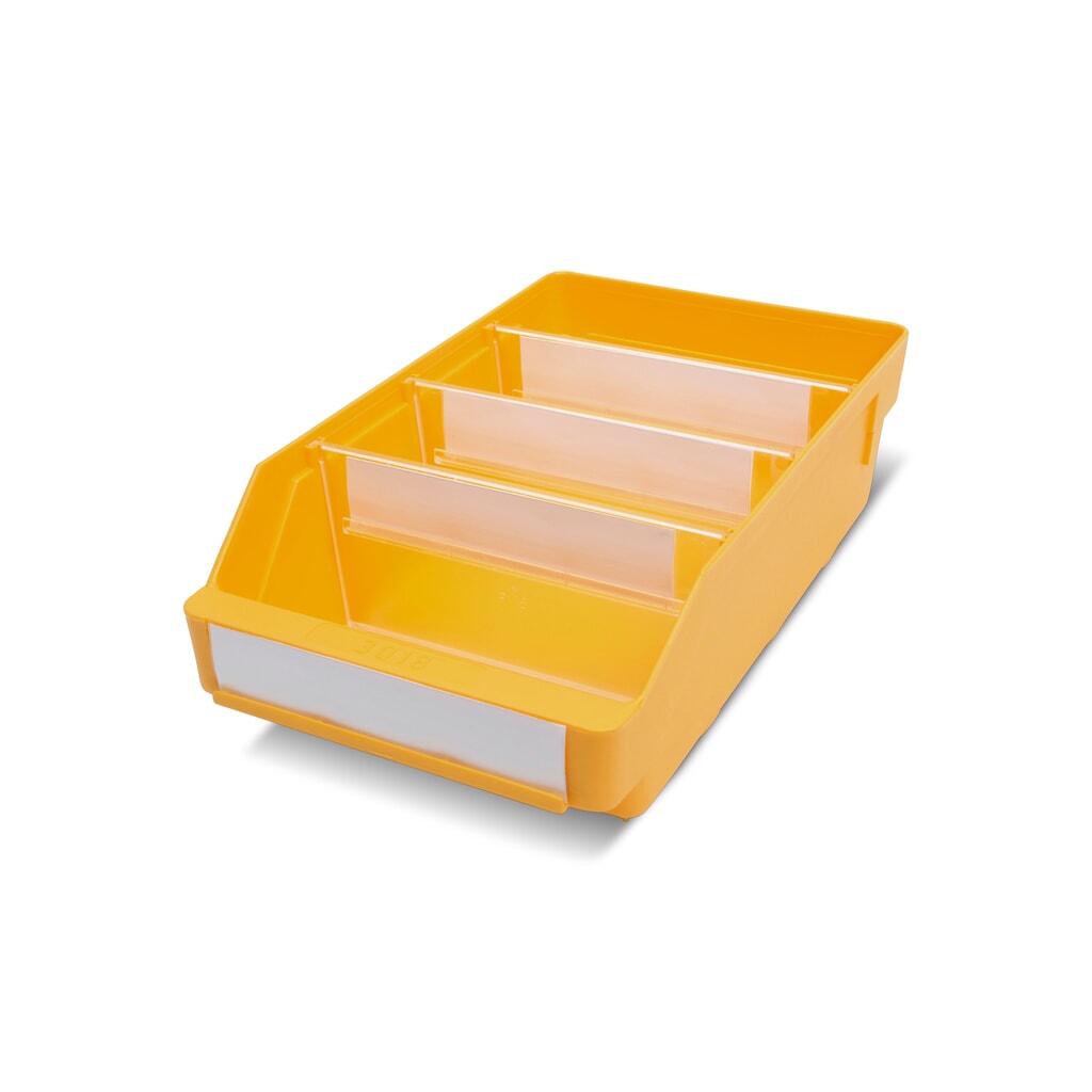 Bacs de rayonnage avec fenêtre de visualisation, l x P 180 x 300 mm, jaune Illustration du produit: Bacs de rayonnage avec fenêtre de visualisation, l x P 180 x 300 mm, jaune